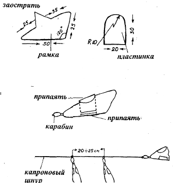Кукан - капроновый шнур с привязанными к нему булавками.